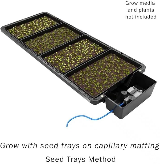 AutoPot Tray2Grow System - Standard Tray2Grow with 13 Gal FlexiTank - Self-Watering Gravity-Fed Hydroponic Indoor System Black