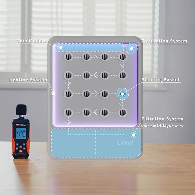 Indoor Garden Hydroponic System with LED Grow Light Indoor herb Garden Indoor Garden Hydroponic System with LED Grow Light (Gery)