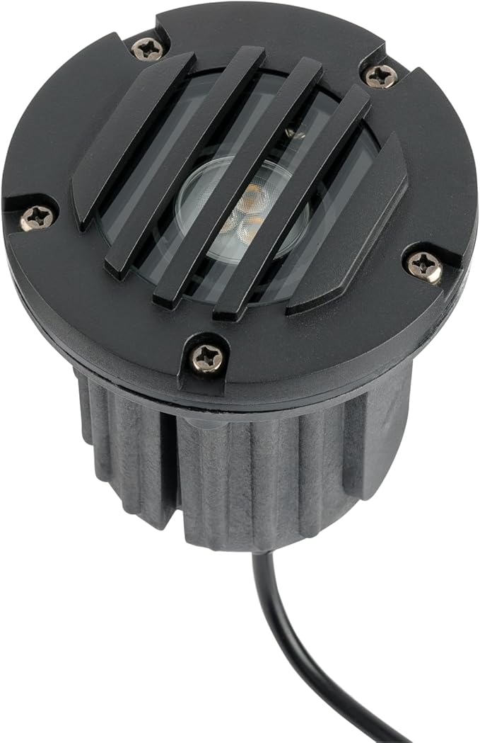 Kichler In Ground with Brass Rock Guard (Drop-in) in Black Brass Landscape Lighting (5 x 5)15497BKB