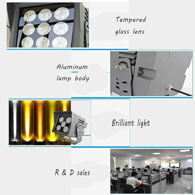 Rotating Spotlight Landscape Light Outdoor Spotlight Outdoor Waterproof Long Range Beam Light Projector Light(White30W)