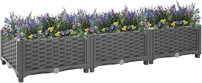 Raised BedGarden PlantersGarden PlantersGarden CenterpiecesGarden BedsRaised Beds for Growing FlowersHerbs and Fruits47.2x15.7x9.1 Polypropylene