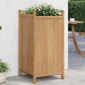 Bamboo Raised Planter Box 15.7x15.7x31.5 in Decorative Rustic Brown Large Elevated Garden Bed for Balcony Patio Outdoor Vegetable Flower Herb
