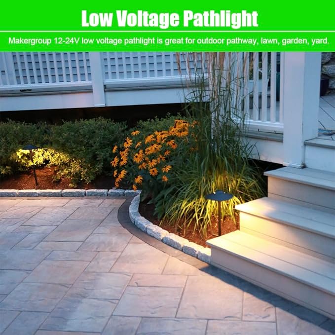 Inground Light Stakes Bundle with Landscape RGB Path Lights Low Voltage
