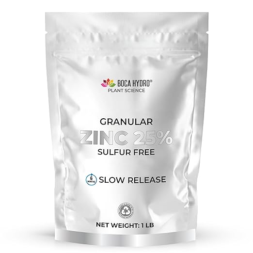 Granular Zinc Fertilizer 25% Slow Release Formula for All Citrus and Nut Trees Improves Fruit Set Corrects Branch Die Off and Little Leaf Long Lasting Indoor or Outdoor (1 Lb)