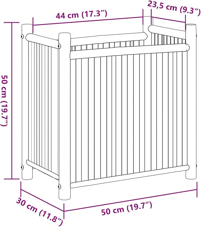 Bamboo Planter Box - Large Raised Bed for Plants Vegetables Herbs and Flowers - Durable Natural and Decorative