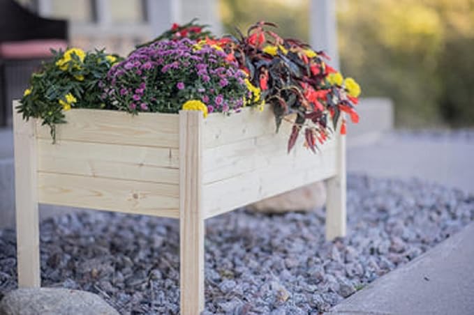 Zylina Wood Raised Garden Bed - L 38x24x22 Raised Planter Boxes for Outdoor with Legs Garden Beds Outdoors Grow Healthy Vegetables Herbs and Beautiful Flowers on Patio Balcony or Backyard.