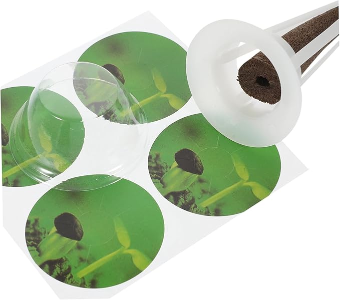 1 Set Hydroponic Growing System Indoor Gardening Set with Transparent Humidity Domes Planting Sponges and Labels for Seed Germination and Plant Growth