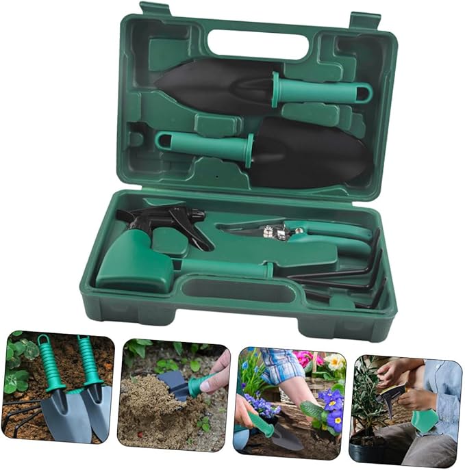 1 Set Garden Tool with Storage Case Gardening Tools Including Shovel Rake Scissors and Sprayer Ergonomic Design for Easy Use Durable and Sturdy for Efficient Gardening