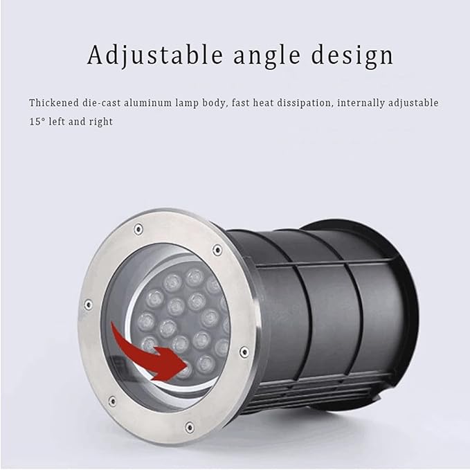LED Ground Lights Embedded Underground Ljus IP66 Waterproof Low Voltage AC12/24V Adjustable Angle Landscape Light for Driveway Deck Patio Yard Garden Outdoor Spotlight