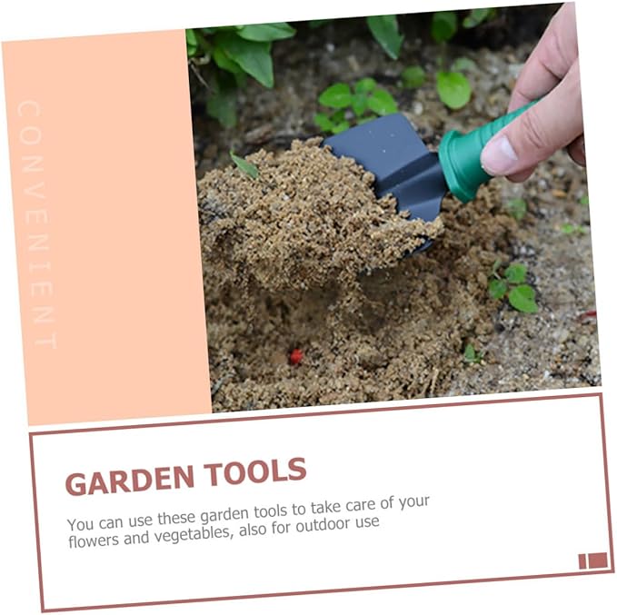 Veemoon Garden Shovels Rakes and Gardening Scissors Tool Set with Portable Carrying Case 5pcs Outdoor Planting Supplies for Lawn Care and Gardening Maintenance