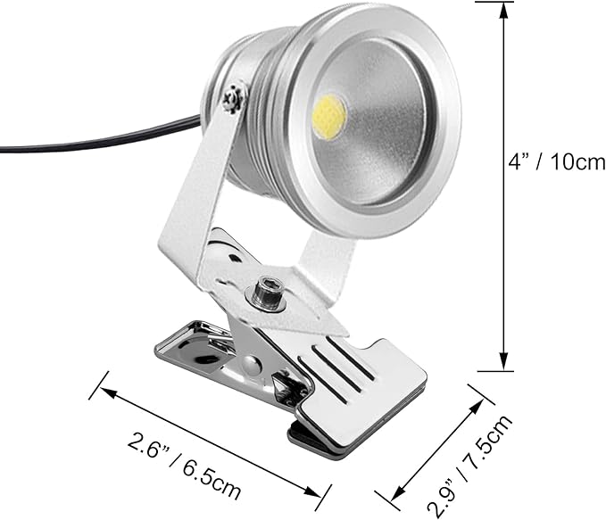Kiven Plug in Spotlight 10W Waterproof LED Clip-on Light Plug in Landscape Light with 9.84ft Plug in Cord and On/Off Switch for Hallway Garden Patio Yard Flag(RGB)