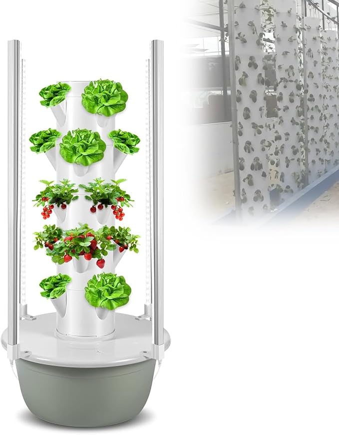 Indoor Herb Tower Hydroponics Growing Systems Hydroponic Setup Garden Detachable Colonization Cups Home Garden Farm Greenhouse C(36Pots)
