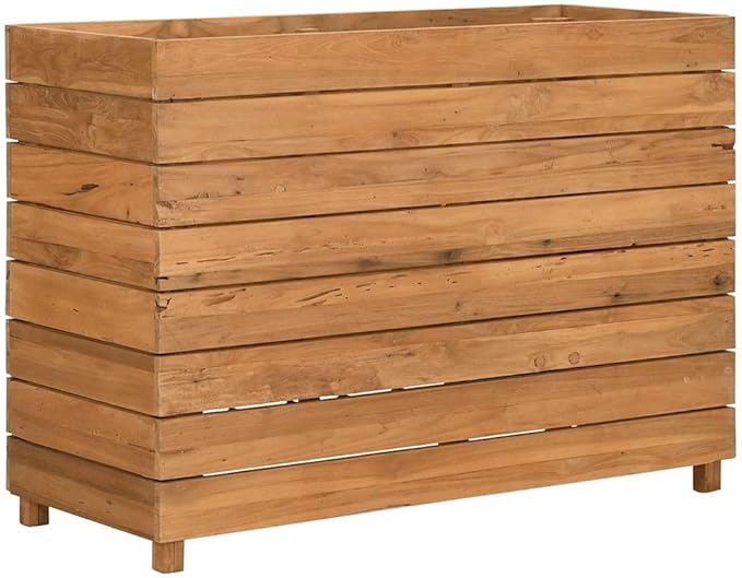 Wooden Raised Garden Bed Flower Planters Box for Growing Flowers Herbs or Veggies 39.4x15.7x28.3-513