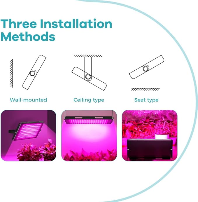 200W LED Plant Flood Lights Dimmable 5v Succulent Planting Lampings Seed Fill Lighting 360-degree Adjustable Angle Hydroponic Lamp UV/IR Greenhouse Tent Vegetable Moss Cactus Cultivation Lamping