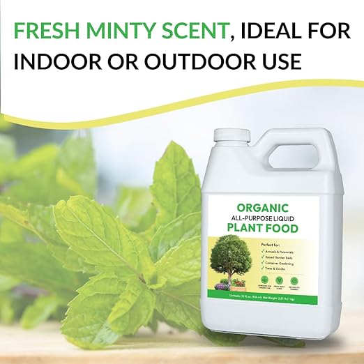 Organic All-Purpose Liquid Plant Food - Use on All Outdoor Plants: Flower Beds Vegetable Gardens Container Gardening | Concentrated Liquid Fertilizer Alternative (32oz 2 Pack Mixes to 64 Gallons)