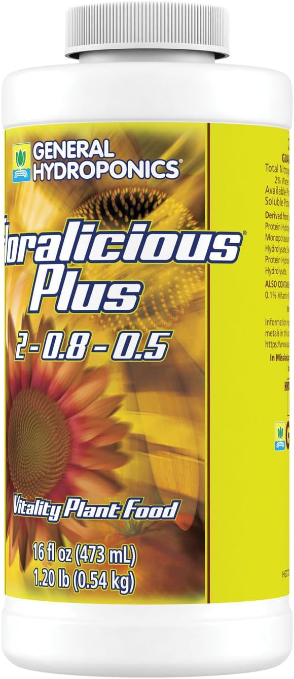 General Hydroponics Floralicious Plus Vitality Plant Food 2-0.8-0.5 16.oz.