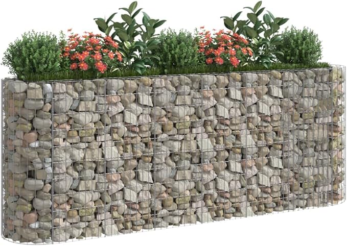 YAFF Gabion Raised Bed Galvanized Iron 102.4x19.7x39.4