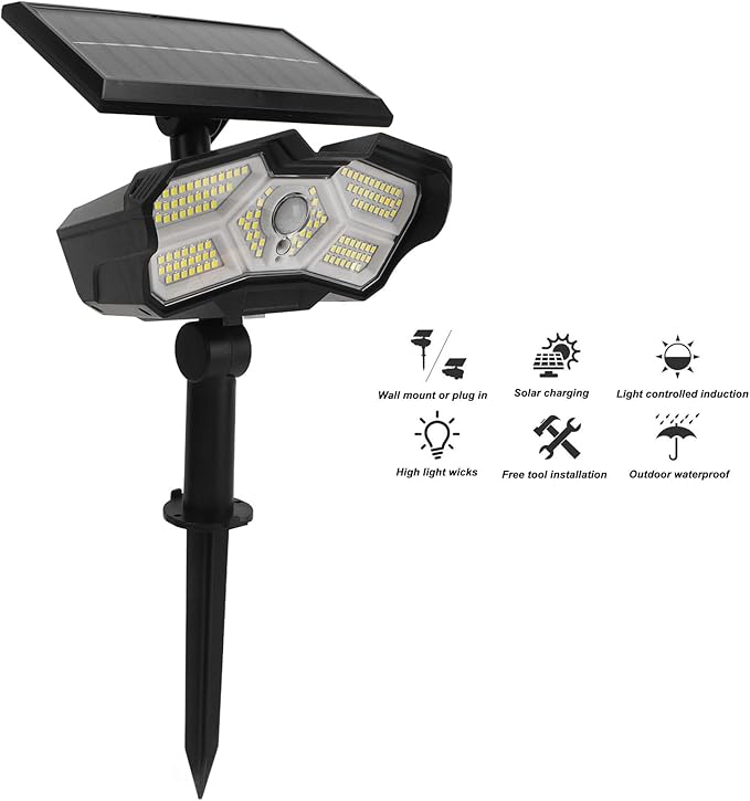Sonew Outdoor with Brightness Modes &amp Design for Home &amp Garden - 2400mAh Solar Landscape Lights (ASTEY-KXK-600-128LED)