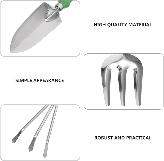 11pcs Stainless Steel Gardening Tools Set with Pp Handle Weeding Shovel and Planting Kit for Home Garden Outdoor Flower Planting and Lawn Care