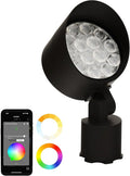 WAC Lighting LED Colorscaping Smart App Controllable Landscape Lighting with RGBWW Color Changing and Tunable White Power Accent 14W Light in Black