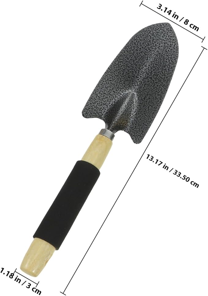 Beaupretty 5pcs Garden Tool Set with Hardwood Handles – Includes Large Shovel 3-Prong Cultivator 3-Tine Rake Double-Ended Hoe and 5-Tooth Rake – Gardening Tools for Planting and Soil