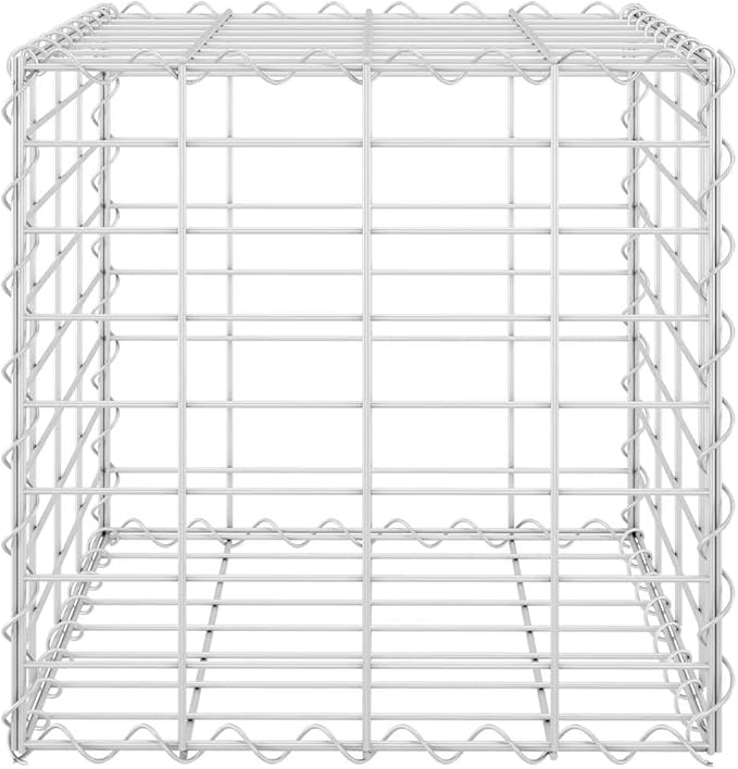 Steel Wire Cube Gabion Raised Bed Outdoor Patio Lawn Flower Plant Bed Planter Border Garden Stone Basket Cage Retaining Wall 15.7x15.7x15.7-169