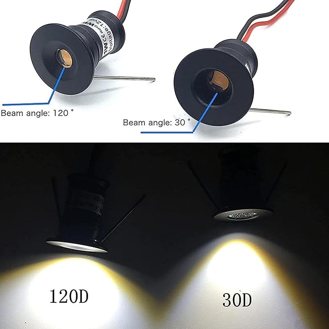 4PCS 1W Landscape Lights - 12V Mini Ceiling Spotlight Outdoor Buried Lamp LED Embedded Spotlight for Closet Hallway Showcase IlluminationWhite 30°