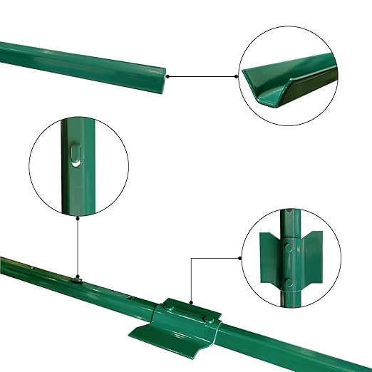 ARIFARO Metal Fence Posts 6 Feet assemblablePack of 10Sturdy Duty No Digging Garden U Post for Wire Fencing Steel Poles for Yard Outdoor