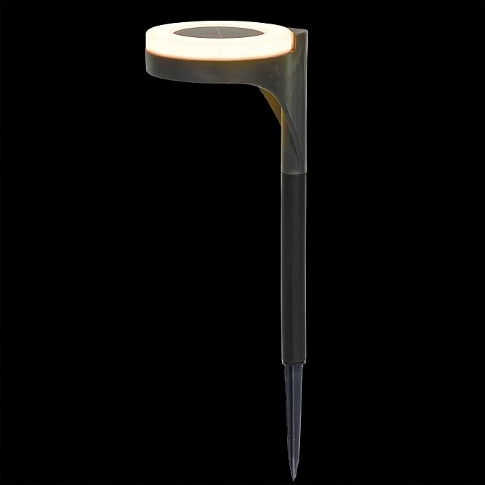 Alpine Corporation 15 Tall Outdoor Solar Pathway Light with 13 Warm White SMD 3.5LM LED for Patio Lawn Yard and Garden Black - Set of 3
