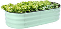 Galvanized Raised Garden Bed Kits Outdoor Metal Raised Planter Bed for Vegetables Flowers Ground Planter Box-Olive Green 46.5 x 23.6 x 11.8 in