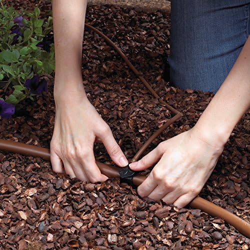 Raindrip SDGCBHP Automatic Drip Irrigation Watering Kit with Timer for Ground Cover &amp Flower Beds Waters up to 200 Sq. ft Timer with Customizable Settings &amp 13 GPH Half-Circle Adjustable Spr
