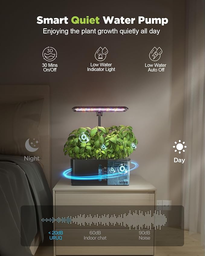 8 Pods Hydroponics Growing System Indoor Garden Black &amp 140Pcs Hydroponic Pods Supplies
