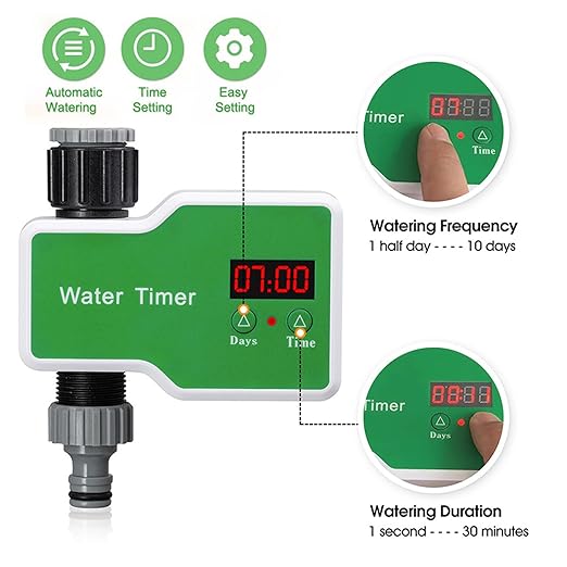 Automatic Drip Irrigation Kits 98.4FT Drip Irrigation System with Garden Timer Quick Connector Watering Nozzles for Greenhouse Garden Lawn Potted Plants Green