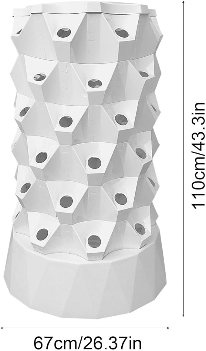 48 Plants Hydroponics Growing System Kit Tower with Water Pump Planter Towers Hydroponic Towers Starter Kit Vertical for Strawberries Tomatoes Lettuce