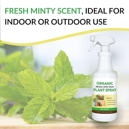Organic Broad Spectrum Plant Spray - Liquid Plant Food in a Spray Bottle (Foliar Fertilizer) | Use on All Outdoor Plants Including: Vegetables Herbs &amp Flowers | No Mixing Required (32oz)