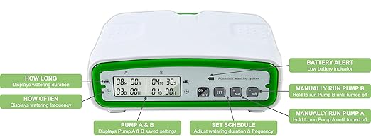 Automatic Watering Drip Irrigation Kit for 20 Plants with Dual Digital Programmable Water Timer Indoor Automatic Watering System for Houseplants