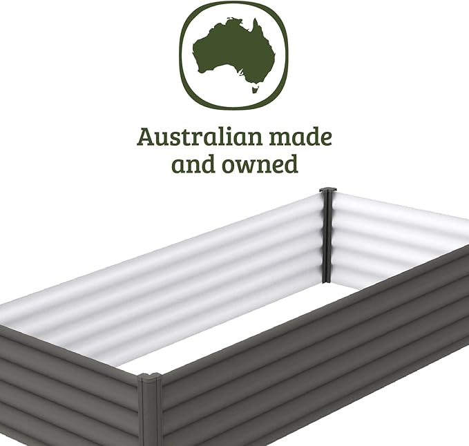 ABSCO Premium Galvanized DIY 6' x 3' Rectangle Garden Bed DIY with Easy Assembly and Superior Drainage Woodland Gray Galvanized Steel Metal Planter Garden Planter Box with 16 Walls for All Plants