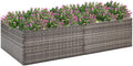 Garden Planter Garden Raised Beds Planter Boxes Standing planters Gardening Box Suitable for Corridor Nursery Courtyard Orchard Gray 61.8x31.5x15.7 Poly Rattan