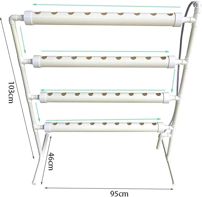 Hydroponics Growing Hydroponic Grow Kit 36 Holes Pipe Grow Kit Indoor Greenhouse Planting Box Gardening Nursery Pot Hydroponi