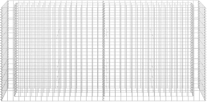 YAFF Large Rectangular Galvanized Steel Gabion Raised Bed for Garden and Terrace - Silver 70.9x70.9x35.4