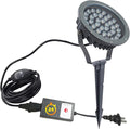 Outdoor LED Spotlight Waterproof Bright Outdoor Landscape Automatic Timer Mini Lawn Lamp 36W Graden Lights with Ground Stake Lawn Accent Lighting with Plug Courtyard Flag Light Warm White