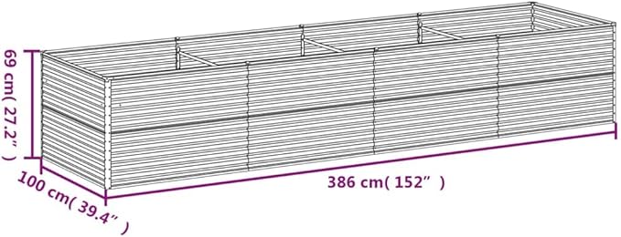 vidaXL Raised Garden Bed Outdoor Planter Box for Vegetables Flowers Planter Stand Garden Pot for Patio Backyard Outdoor Corten Steel
