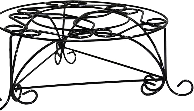 6.25 H Mosaic Metal Black Gold Plant Stand