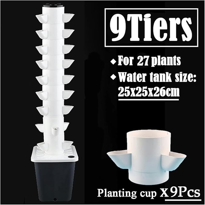 XENITE Hydroponics Growing System DIY Balcony Hydroponic Growing System Detachable Pp Colonization Cups Home Garden Farm Greenhouse Vertical Tower Planters Indoor Garden (Color : Bianco Size : 2-L