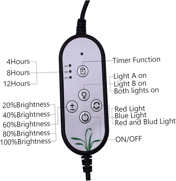 9w Grow Light Led Plant Grow Lamp Dimmable Levels for Indoor Herb Garden Timing Auto Off Full for Vegetative Growth