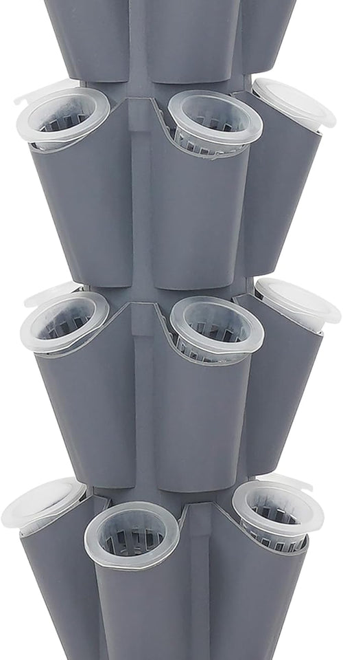 10 Layer Hydroponic Towers Growing System 50 Hole Movable Hydroponic Grow Towers Kit Aeroponic Vertical Vegetable Planting System with Water Tank &amp Pump and Timer for Vegetable Fruits Lettuce (Gr