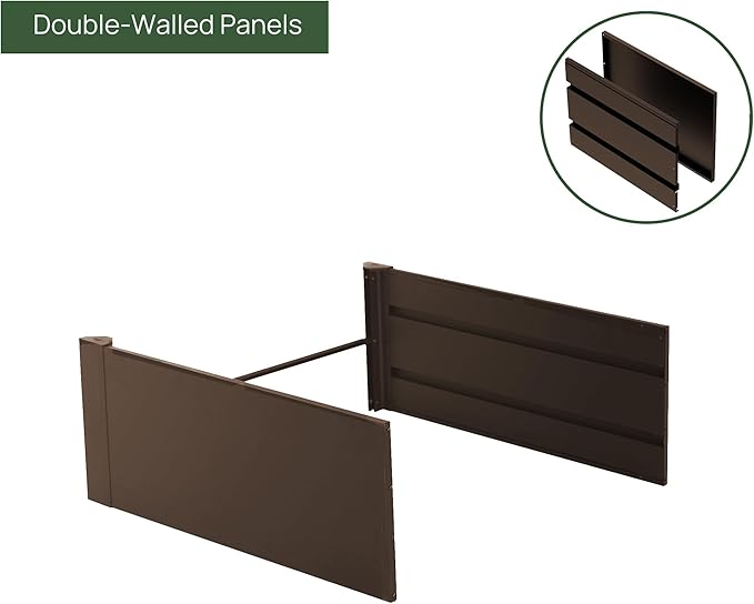 Vego Garden 17 Tall 41 Wide Extension Kit for Modern Raised Garden Beds Umber Brown