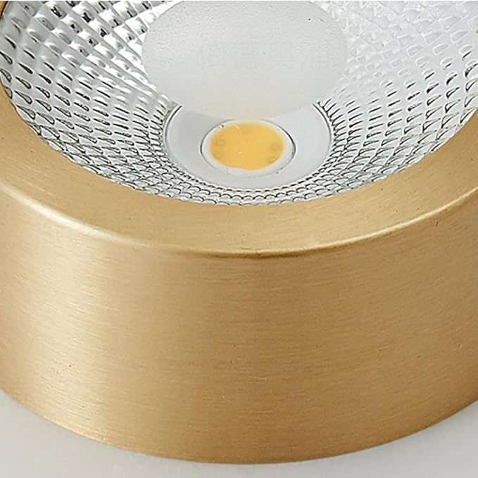 All Copper Ming Mounted Downlight Led Ceiling Light Gold Ultra-Thin Round Free Opening Small Ceiling Spotlights Nordic Aisle Porch Lights Warm Light White Light Natural Light High Brightness