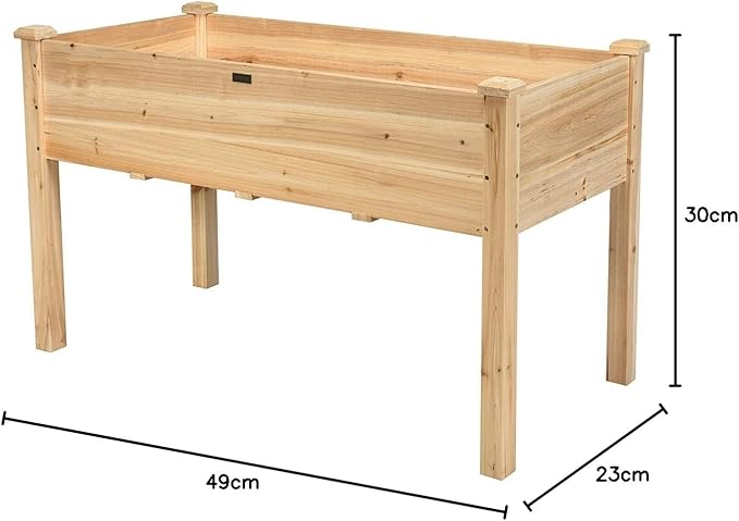 Giantex Raised Garden Bed Wood Planter Box with Legs Drain Holes Elevated Garden Bed for Vegetables Standing Garden Container Planter Raised Beds for Backyard Patio 49 Lx23 Wx30 H