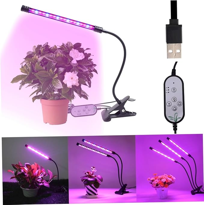 KESYOO 9w Adjustable Led Grow Light for Indoor Plants Led Plant Lamp Dimming Levels Timing Function for Hydroponic Greenhouse